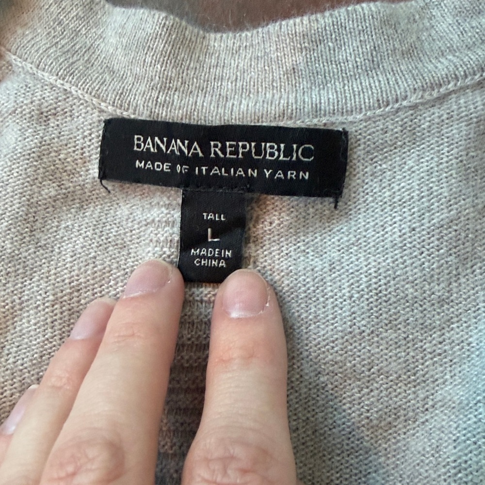 Banana Republic Italian Merino Wool Cashmere V-neck Sweater Dress - Picture 3 of 11
